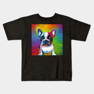 French Bulldog Rainbow Painting Kids T-Shirt